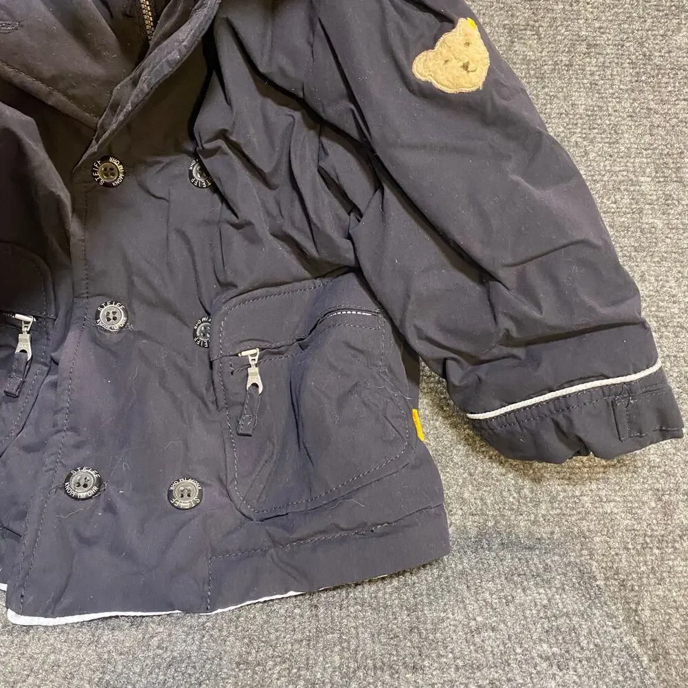 Steiff Kids 18 Month Reflective Trim Navy Blue Winter Jacket Coat Hooded Lined